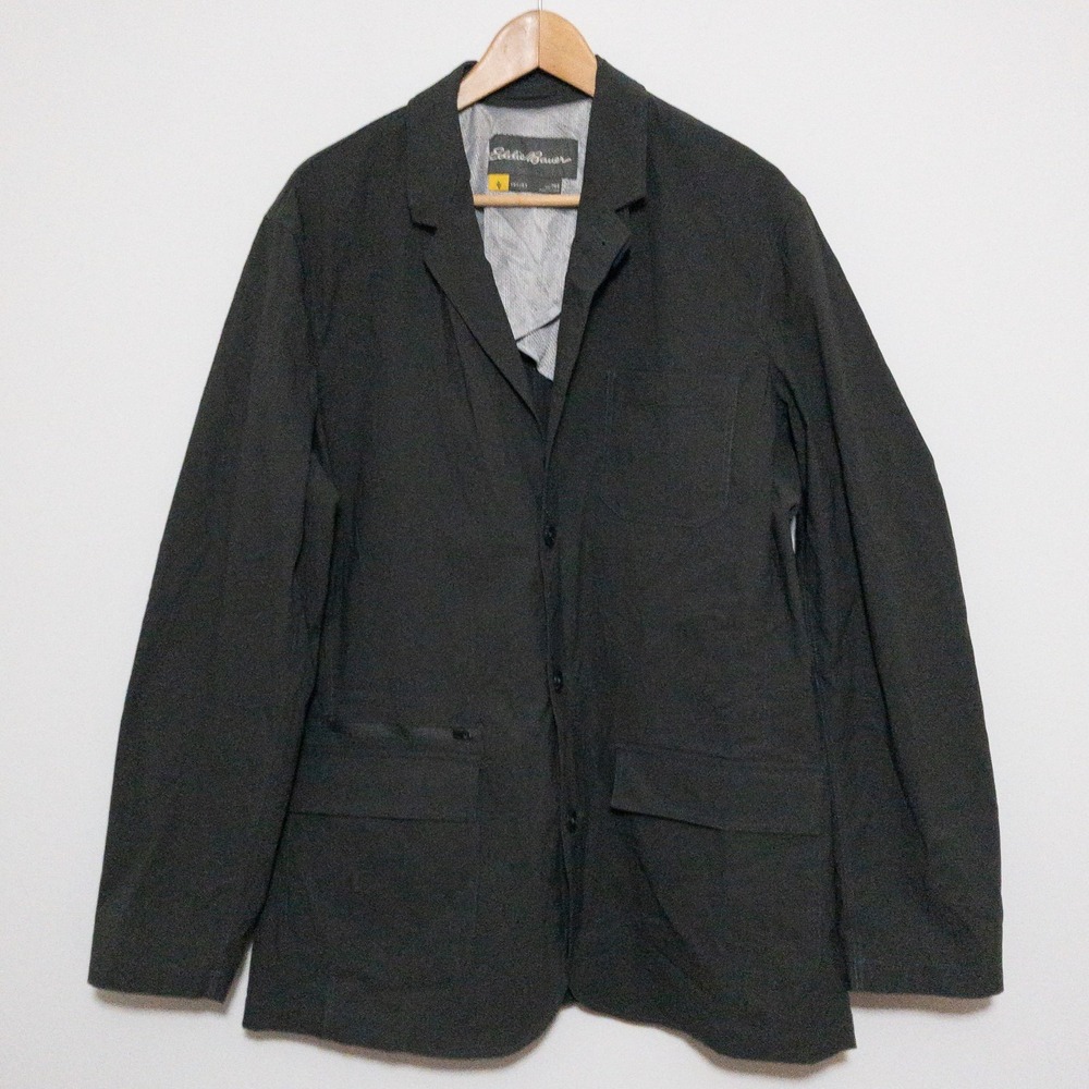 Eddie Bauer Travex Blazer Mens 44 Tall Black Lightweight Stretch Travel Jacket